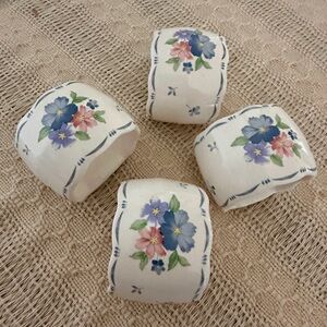 Vintage Nikko Dauphine Napkin Rings Set 4 Japan Floral Cottagecore
